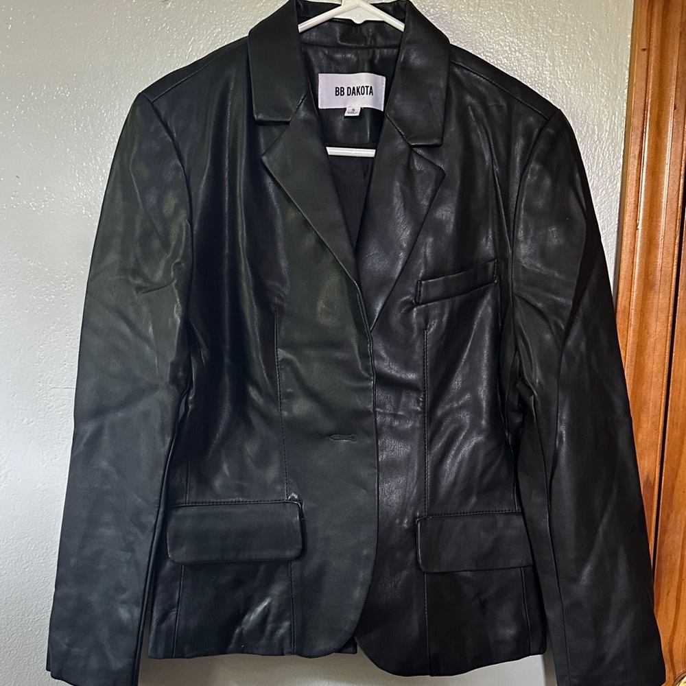 BB Dakota Women's Black Leather Blazer